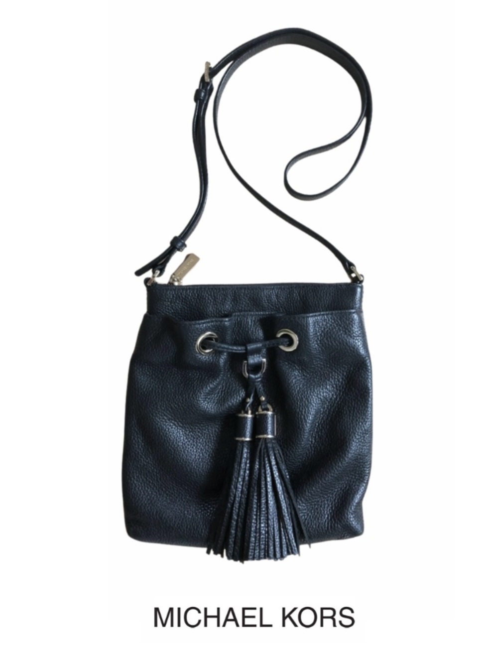 Michael Kors | Camden Pebbled Black Leather Crossbody